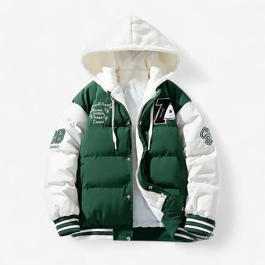 Fredrik – Dunjakke med Snørehette og Glidelåslommer