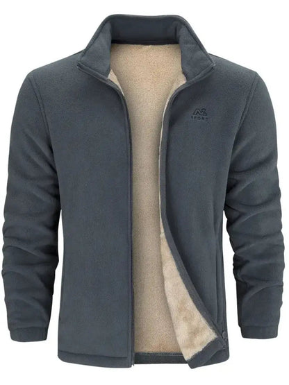 Leif - Myk fleecejakke med ståkrage og glidelås