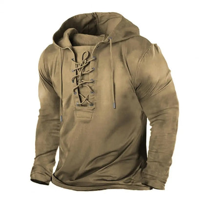 Max - Langermet skjorte med løs passform med V-hals og vintage rustikk stil