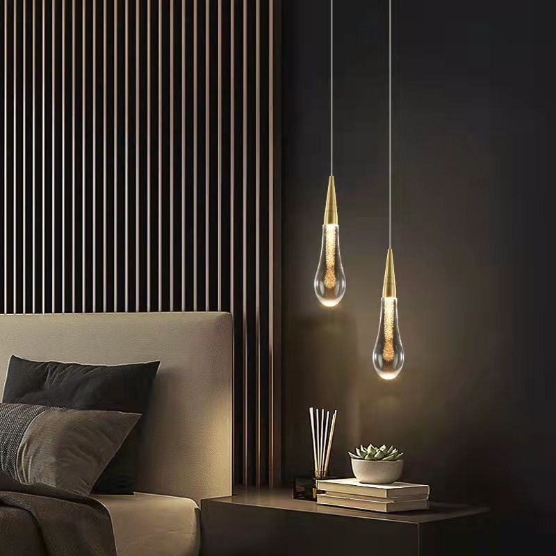 GoldLuxe - Elegant pendellampe med glassdråper for luksuriøs atmosfære
