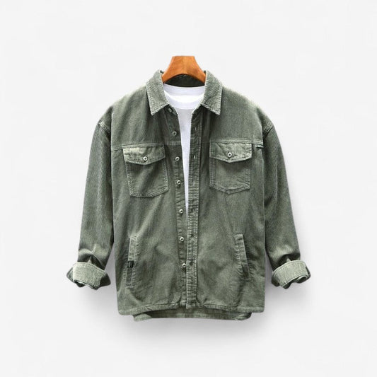 Espen – Langermet Skjortejakke med Nedbrettet Krage og Knappelukking