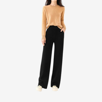 Elara – Vide Bukser med Høy Midje og Lommer