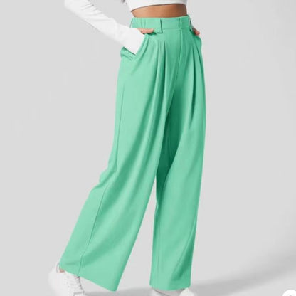 Millie - Elegante bukser med vidde ben med justerbart linning og praktiske sidelommer