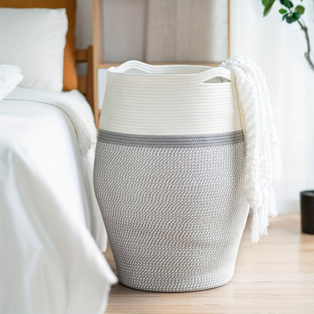 TidyWeave – Stor Vevd Skittentøyskurv med Håndtak