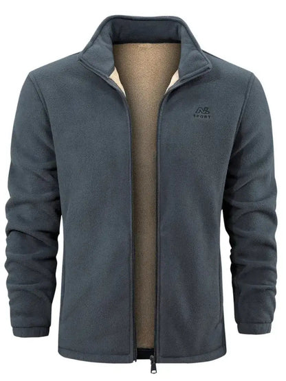 Leif - Myk fleecejakke med ståkrage og glidelås