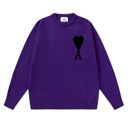 Aria – Genser med avslappet passform og dristig hjerte- og bokstavtrykk