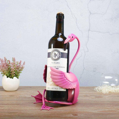 WineFlare - Unik Dekorativ Vinstativ med Kunstnerisk Flamingodesign