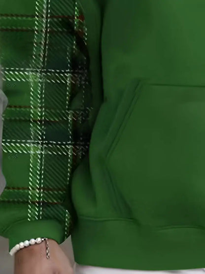 Bastian - Casual Langermet Rutet Hettegenser med Lommer