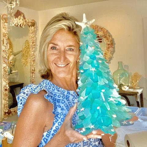 Tropical Bliss - Unikt håndlaget juletre i sjøglass