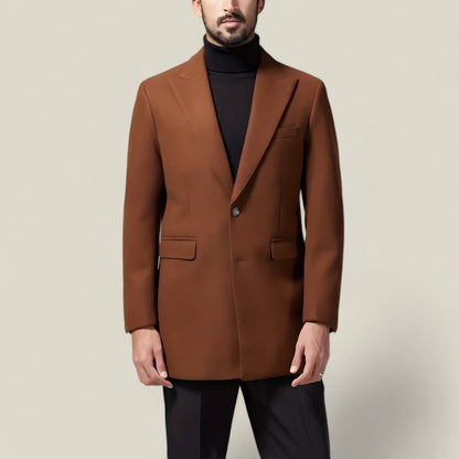 Oliver - Sofistikert mellomlang kåpe med knappedetaljer for tidløs stil