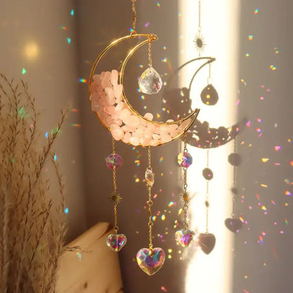 LunaAura - Drømmefanger med prismemåne for en magisk atmosfære