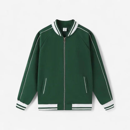 Henrik – Langermet Jakke med Glidelås og Ribbestrikkede Mansjetter