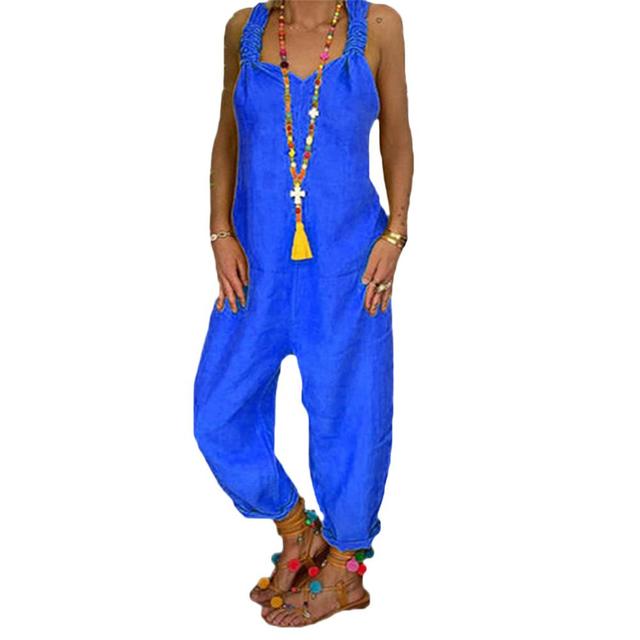 Chloe - Jumpsuit med avslappet passform med justerbare stropper og lett stoff