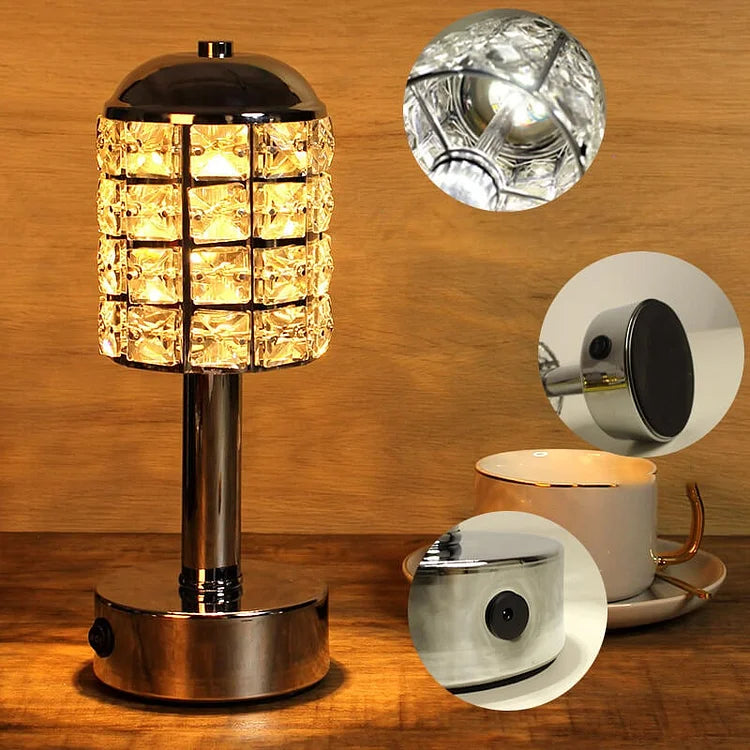 DiamondGlow - Myk krystallinspirert LED-bordlampe for romantisk belysning