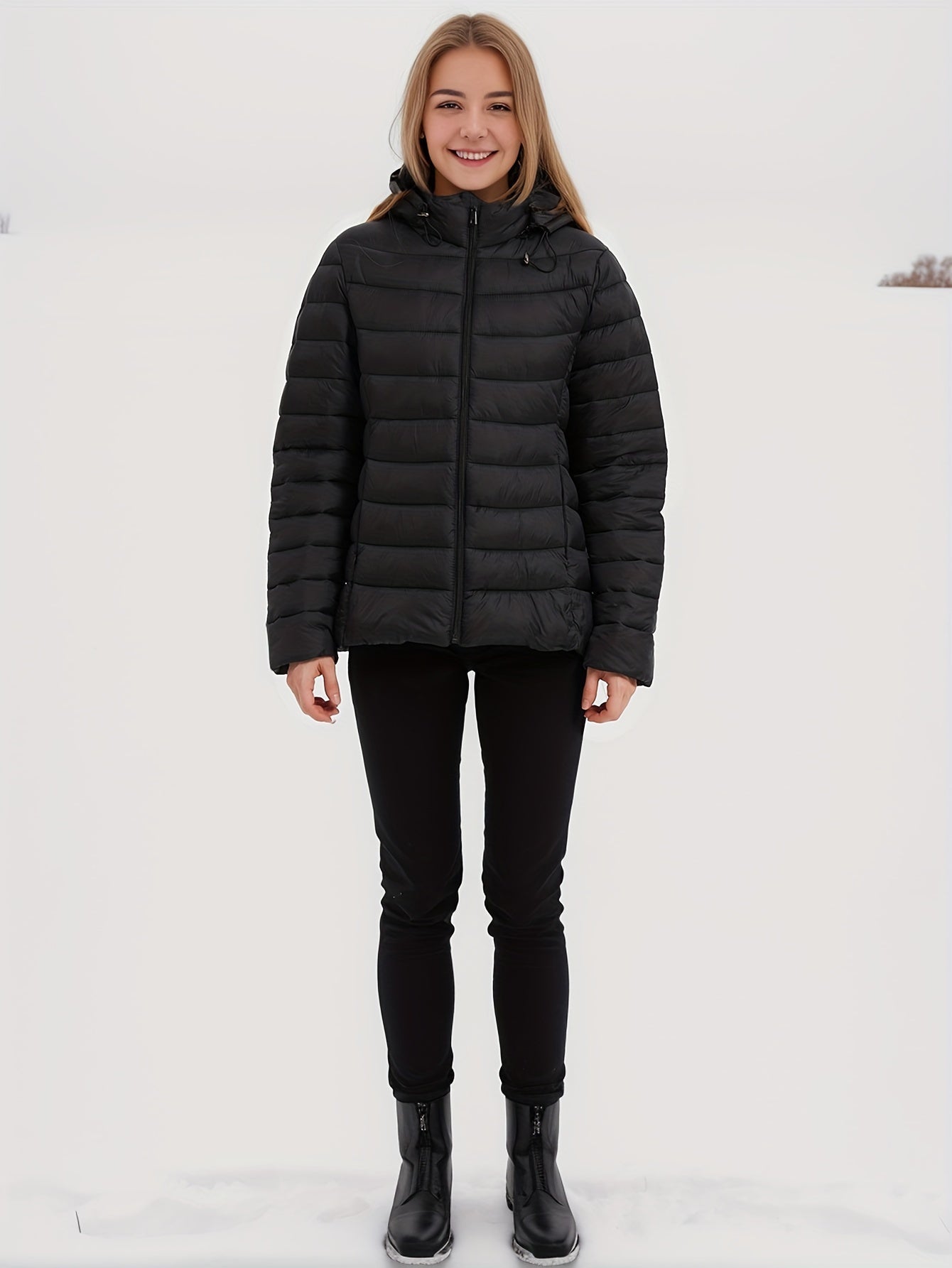 Olivia - Elegant langermet vinterjakke med hette