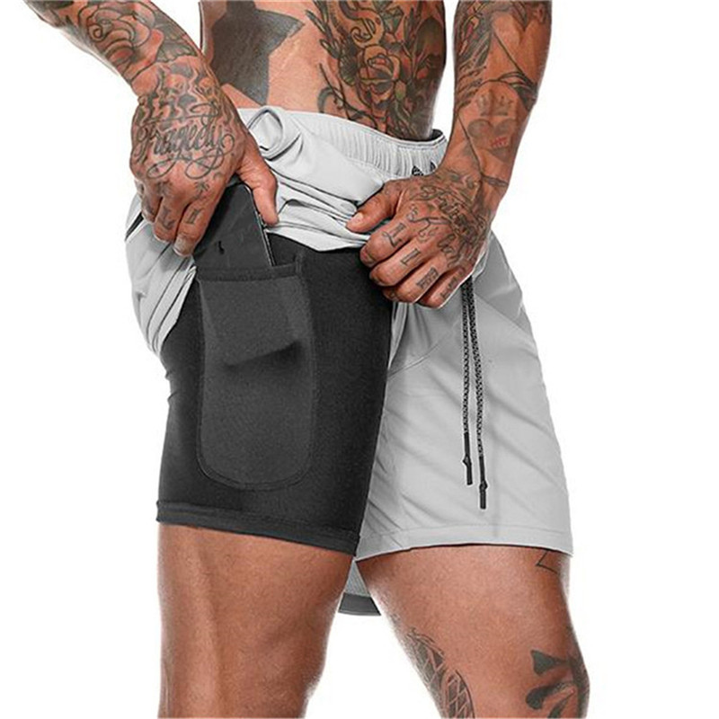 FlexWave - strandshorts i to lag med innebygd kompresjonsfor og glidelåslomme