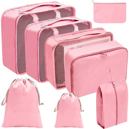 MiaPack - Vanntett reiseorganiseringssett med 8-delt sett for enkel pakking