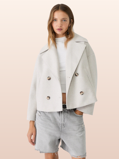 Sophia - Stilig dobbeltspent kort kåpe med moderne passform