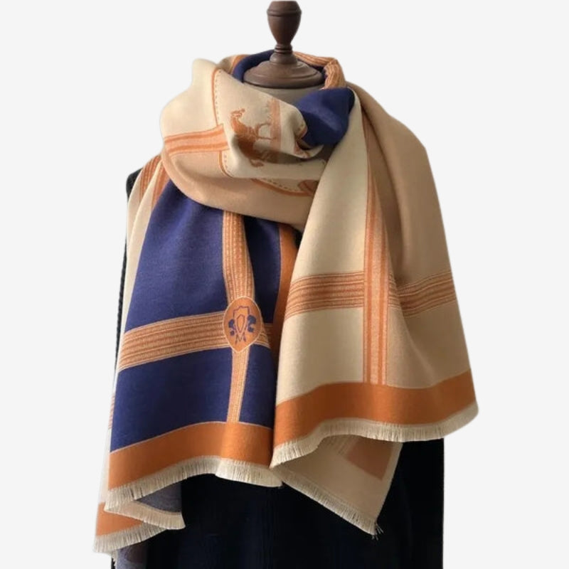 Amelie – Tykt skjerf med trykk