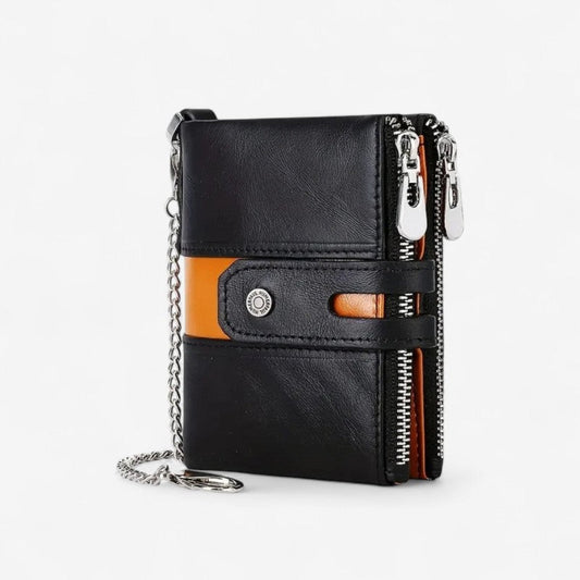 Vegard – Lommebok med kjedestropp og dobbelt glidelåsrom