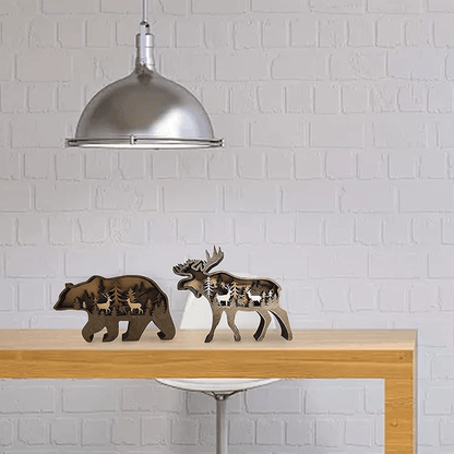 CarveAura - Håndlaget 3D-dyreskjæring i tre for hjemmeinnredning