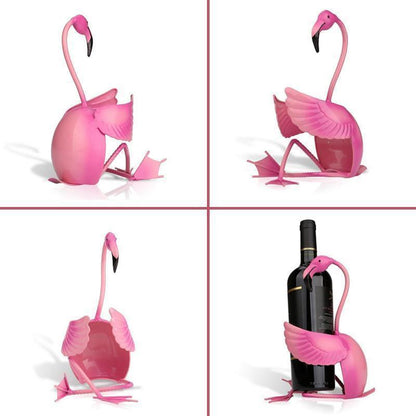 WineFlare - Unik Dekorativ Vinstativ med Kunstnerisk Flamingodesign