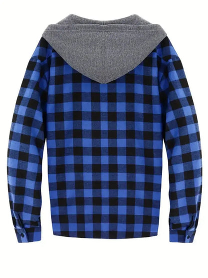 Lucas - Rutete hettejakke med avslappet passform