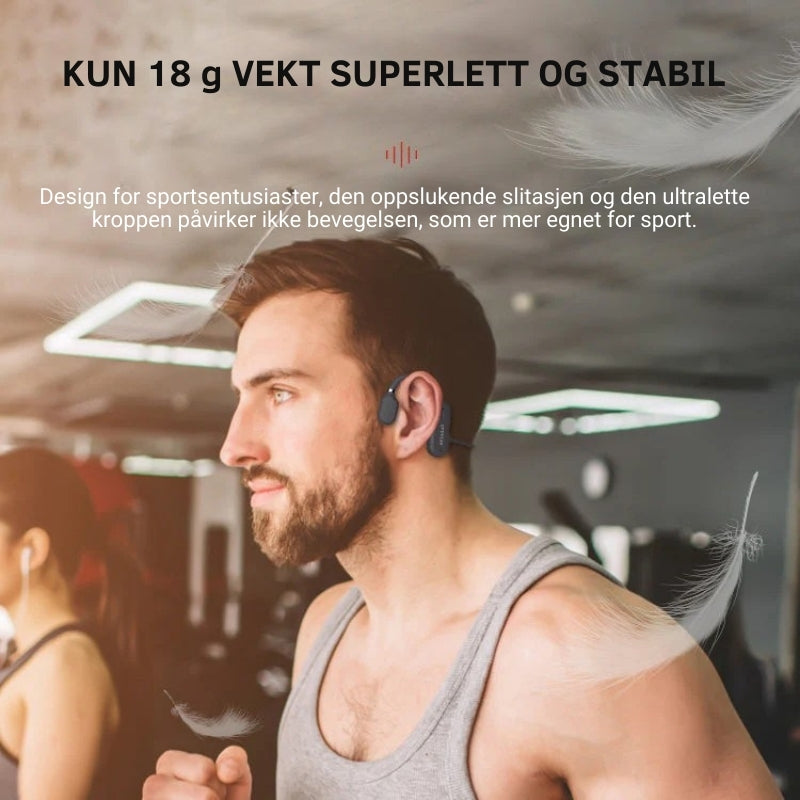 AquaVibe - Vanntette Bluetooth hodetelefoner med åpent øre for sport og utendørs bruk