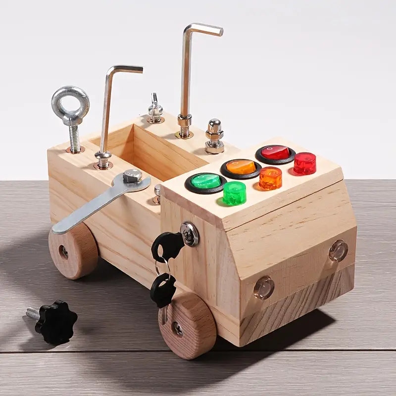 EduPlay - Interaktivt Montessori aktivitetsbord med LED-lys og verktøysett for barn