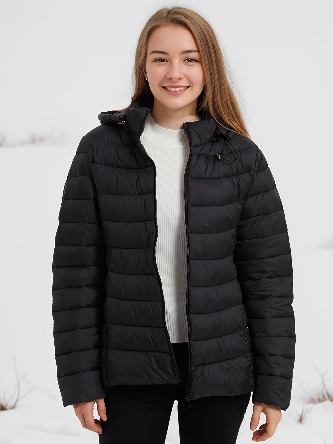 Olivia - Elegant langermet vinterjakke med hette