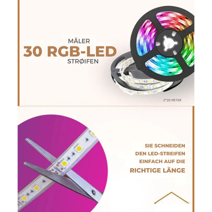 GlowFlex - Tilpassbar LED-stripebelysning med fjernkontroll og appstyring