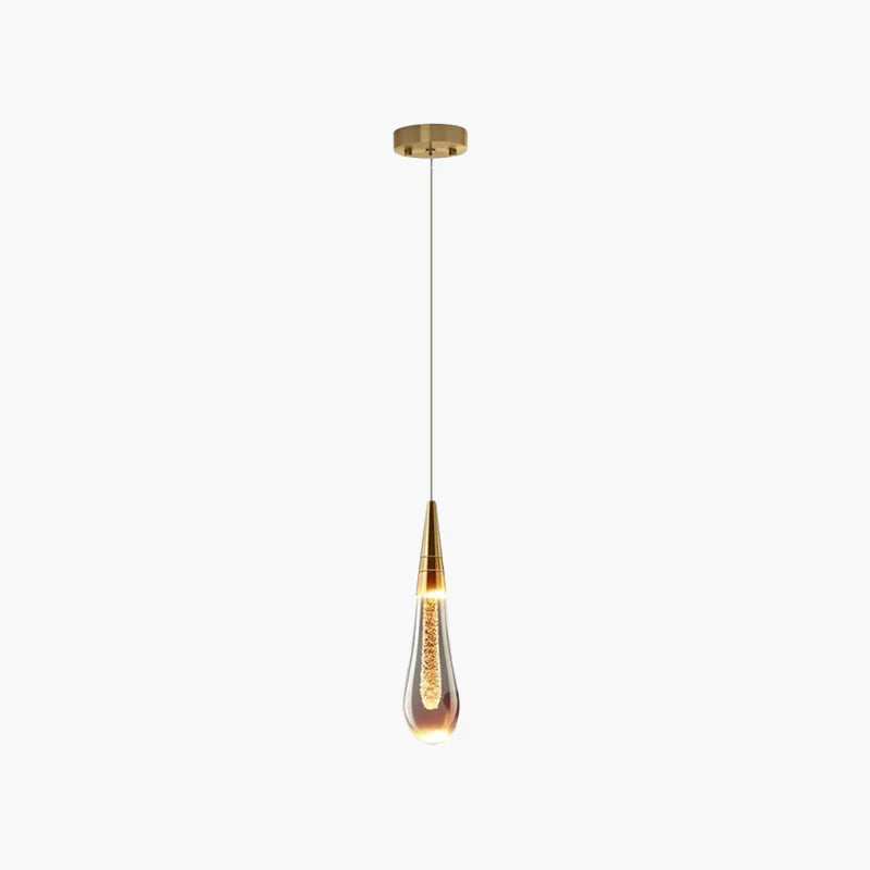 GoldLuxe - Elegant pendellampe med glassdråper for luksuriøs atmosfære