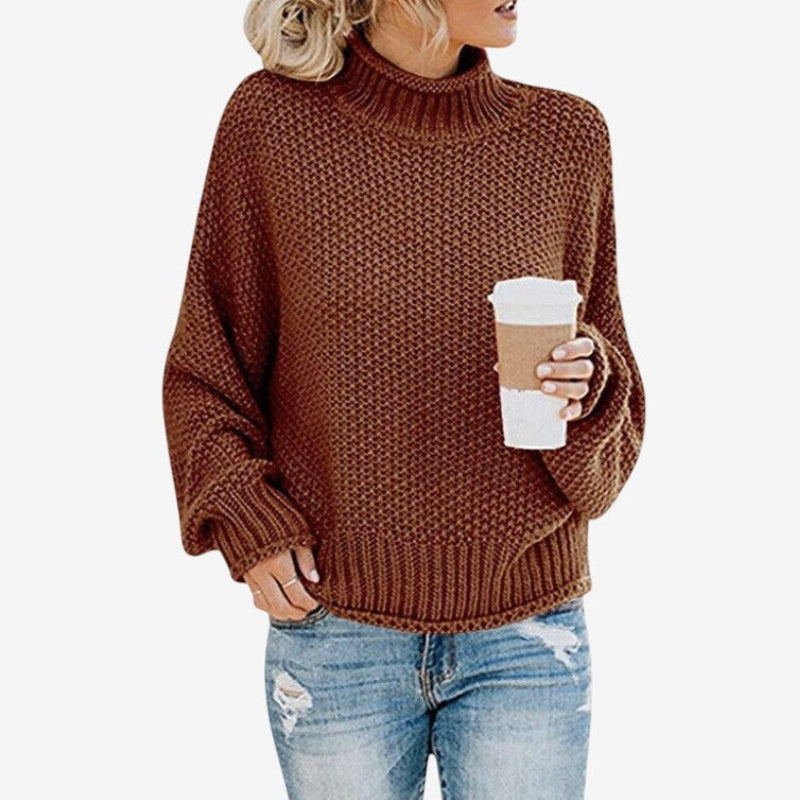 Evelyn – Langermet høyhalset genser med mockneck