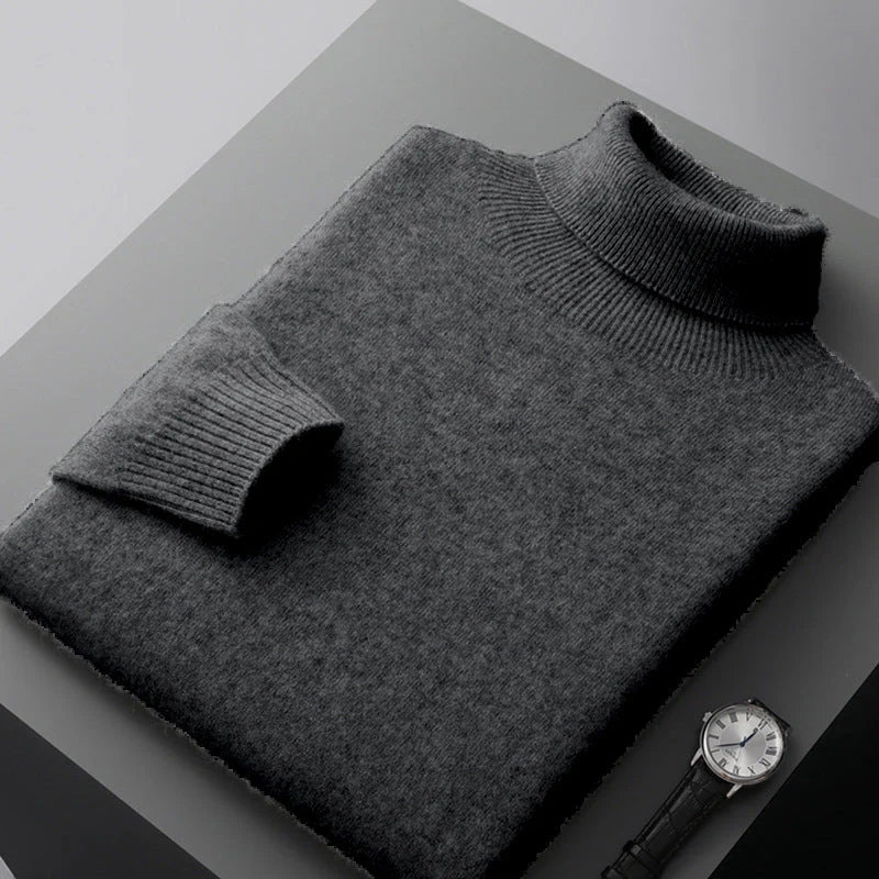 Anton – Langermet genser med høy hals og slim fit