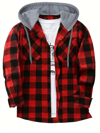 Lucas - Rutete hettejakke med avslappet passform