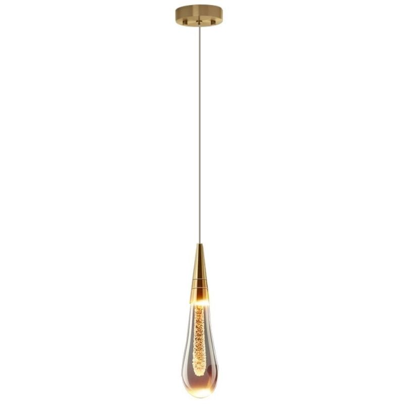 GoldLuxe - Elegant pendellampe med glassdråper for luksuriøs atmosfære