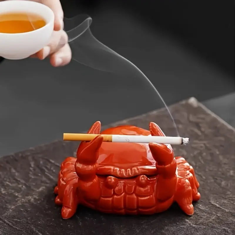 CrabMaster - Unikt krabbeformet askebeger med avtakbart lokk
