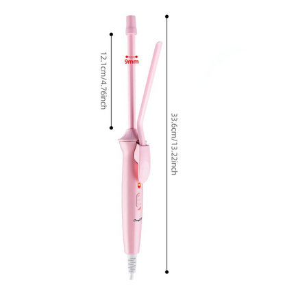 LilyCurl - 9 mm profesjonell hårkrøller for tette, definerte krøller med krusfri glans