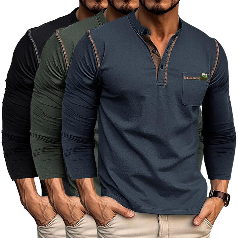 Jasper - Skjorte med Henley-krage