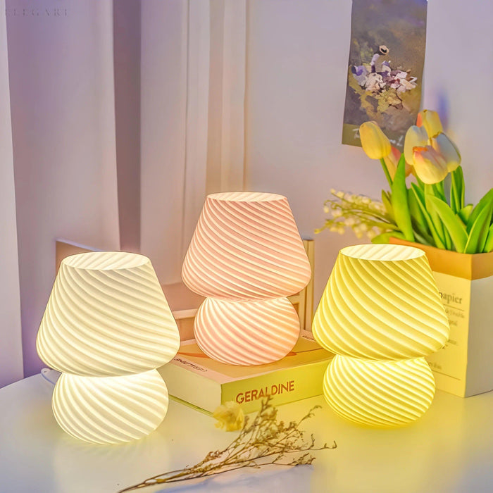MushGlow - Moderne soppbordlampe med myk LED-atmosfære