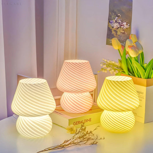 MushGlow - Moderne soppbordlampe med myk LED-atmosfære