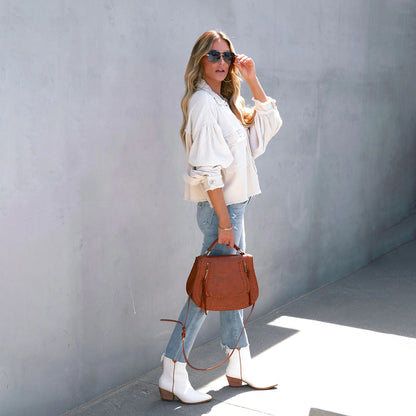 Isla - Rutete jakke med knappelukking