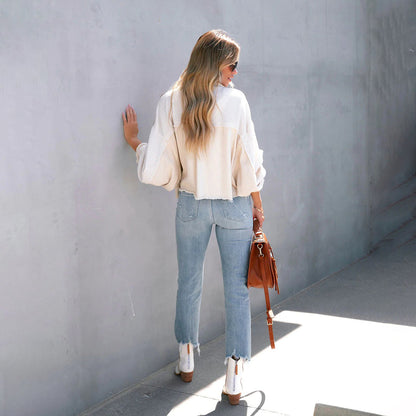 Isla - Rutete jakke med knappelukking