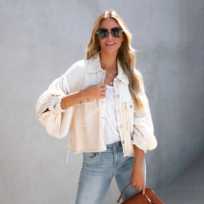 Isla - Rutete jakke med knappelukking