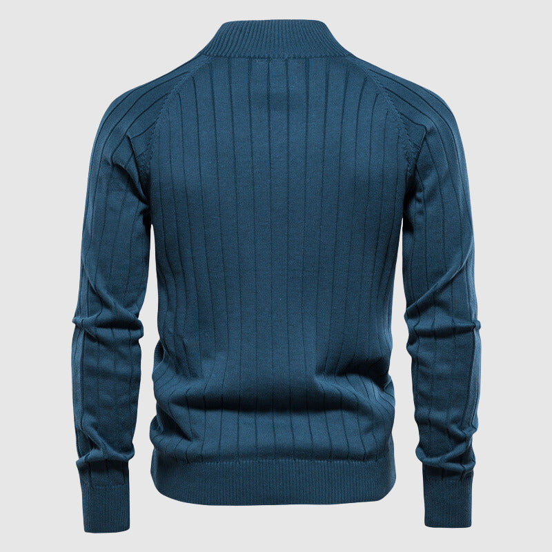 Liam – Sporty Jakke med Glidelås med Ribbestrikkede Mansjetter