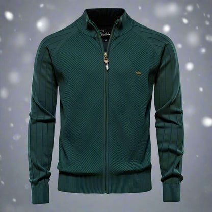 Liam – Sporty Jakke med Glidelås med Ribbestrikkede Mansjetter