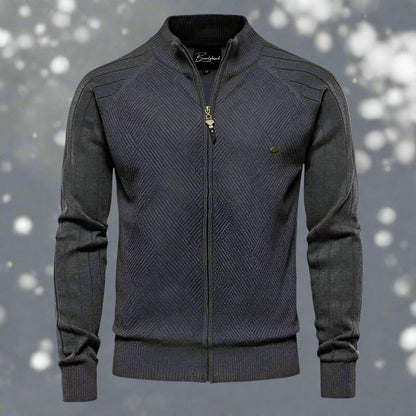 Liam – Sporty Jakke med Glidelås med Ribbestrikkede Mansjetter