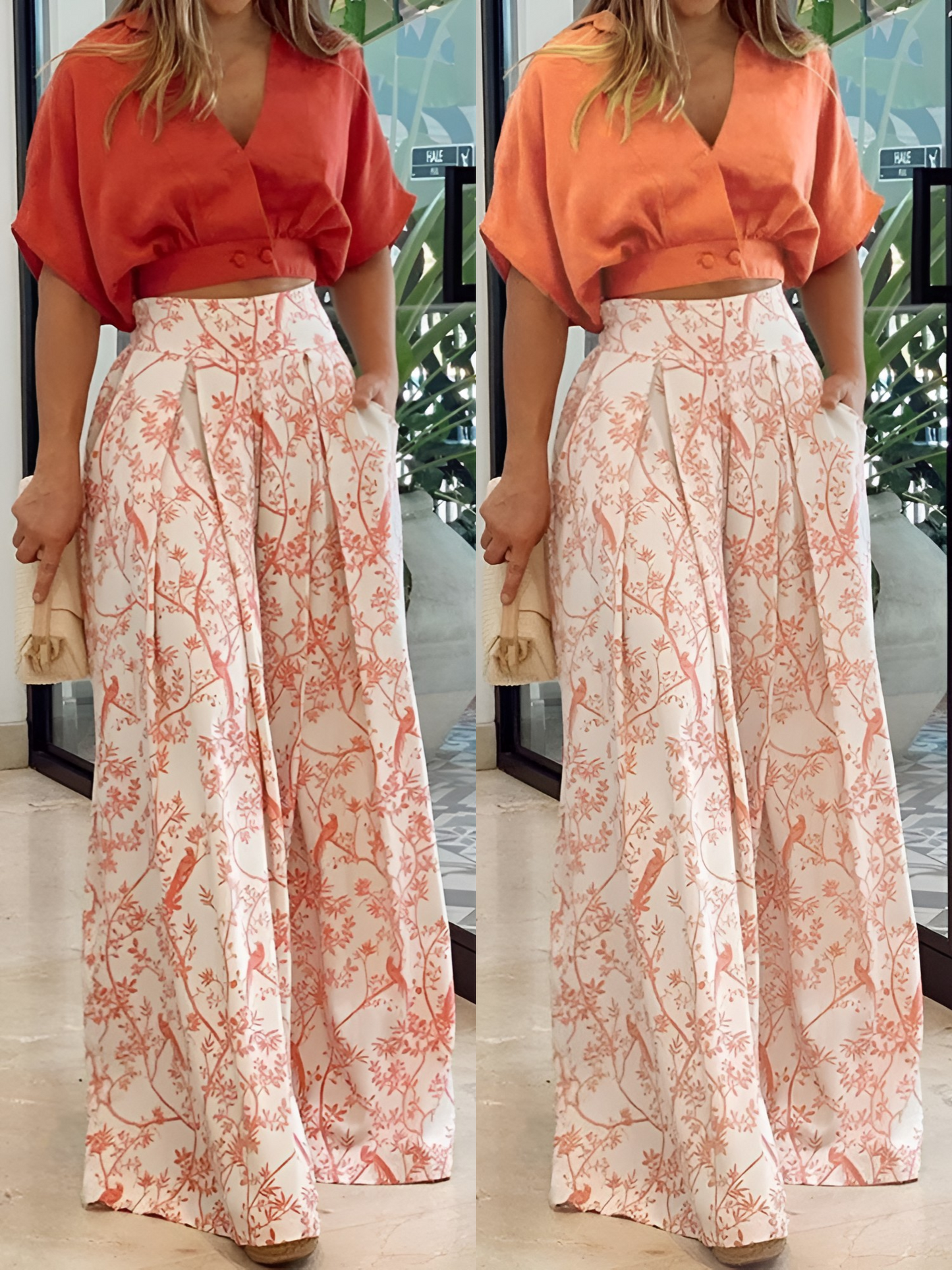 Ava – Stilig todelt sett med cropped topp og bukser med vidde ben