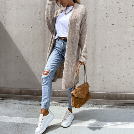 Hanna - Langermet Løs Strikket Cardigan for Komfort og Stil