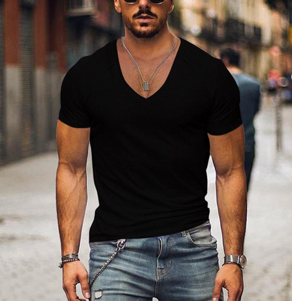 Alexander - V-hals T-skjorte med korte ermer for en uformell stil
